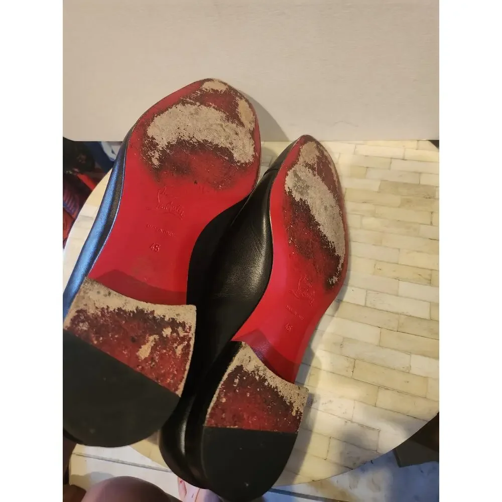 Christian Louboutin black leather loafers size 45